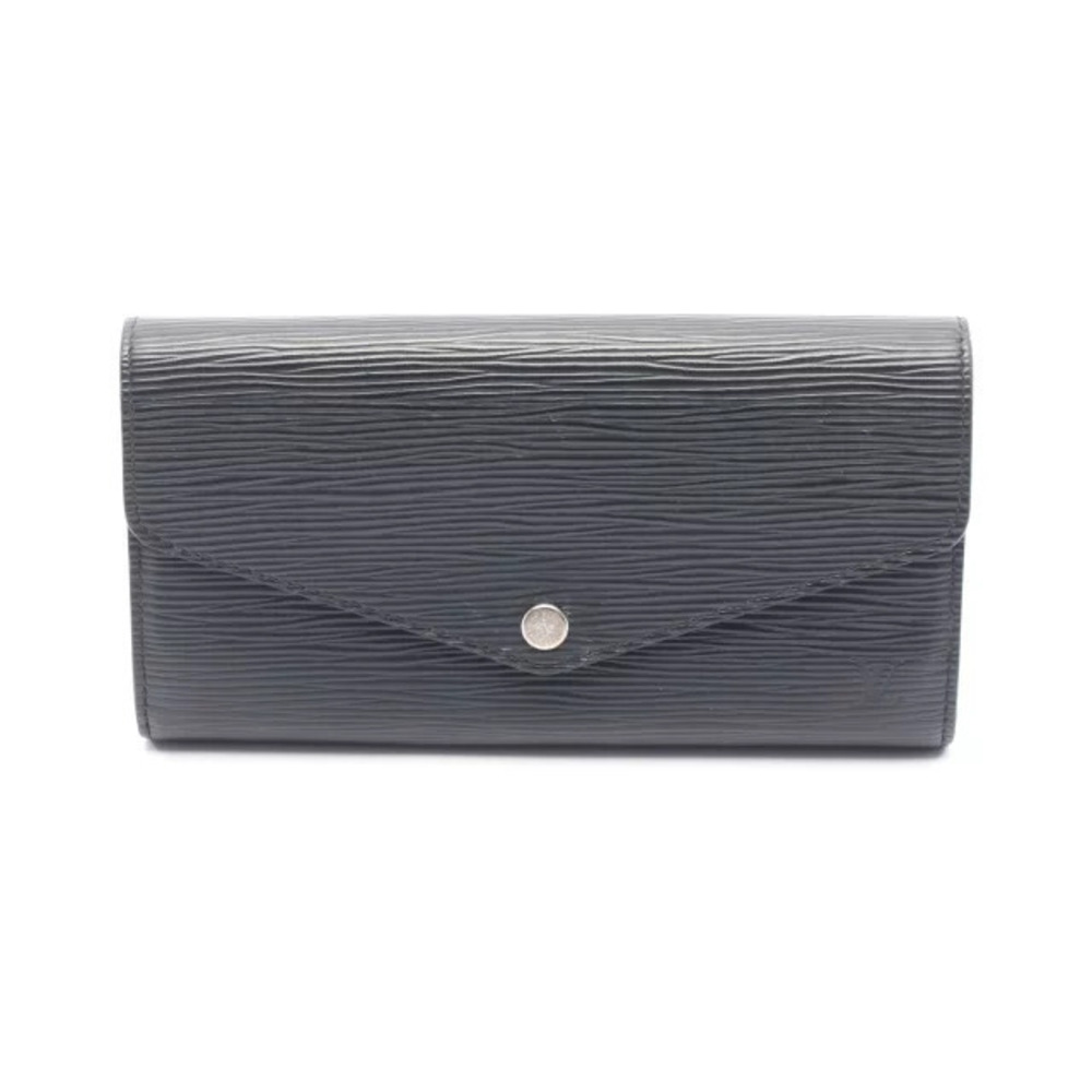 Louis Vuitton Portefeuille Sarah Bi fold Long Wallet Leather Epi Black